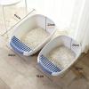 Large Cat Litter Box with High Back, Open Top, and Scoop, Portable, Purple, 44 × 61 × 22 cm view 2