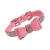Pink Rhinestone Microfiber Dog Collar view 1