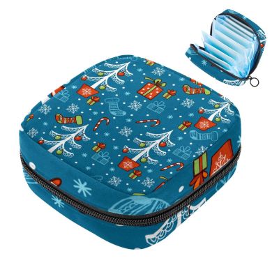 Zippered Menstrual Product Storage Pouch, Merry Christmas-1864
