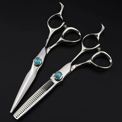 CAFIEDR 6-Inch Hair Cutting Scissors, Professional JP440C Steel, Turquoise