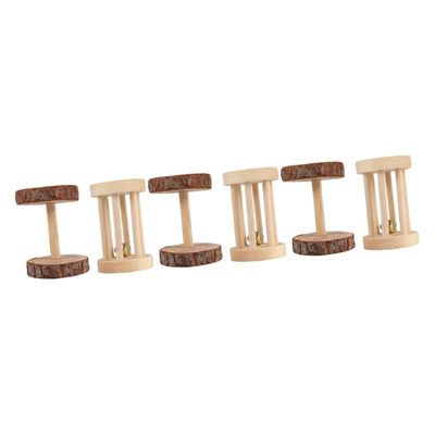 Kisangel 3-Piece Wooden Hamster Chew Toy Set
