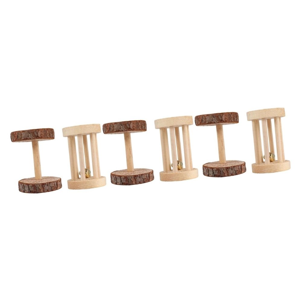 Kisangel 3-Piece Wooden Hamster Chew Toy Set