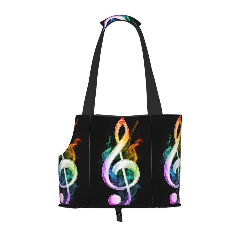 Folding Pet Carrier Bag with Colorful Music Notes