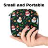 Sanitary Pad Storage Bag, Merry Christmas Snowman, 1064 Zipper Pouch for Tampons and Period Supplies view 2