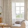 Daesar Blackout Curtains, 2-Piece Set, 107 x 229 cm, Beige Floral Print with Ruffles view 1