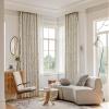Daesar Blackout Curtains, 2-Piece Set, 107 x 229 cm, Beige Floral Print with Ruffles view 2