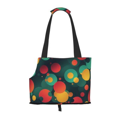 Foldable Pet Carrier Bag with Abstract Round Pattern