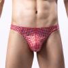 Men's Thong Underwear, Five-Color Glitter Sexy Tanga, T-Back Underwear, Alternative Seductive Men's Sexy Underwear (Red, L) view 3