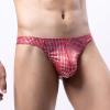 Men's Thong Underwear, Five-Color Glitter Sexy Tanga, T-Back Underwear, Alternative Seductive Men's Sexy Underwear (Red, L) view 4
