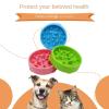 Pet Slow-Feeder Dog Bowl, Anti-Choking, 2-Piece Set, Green view 2