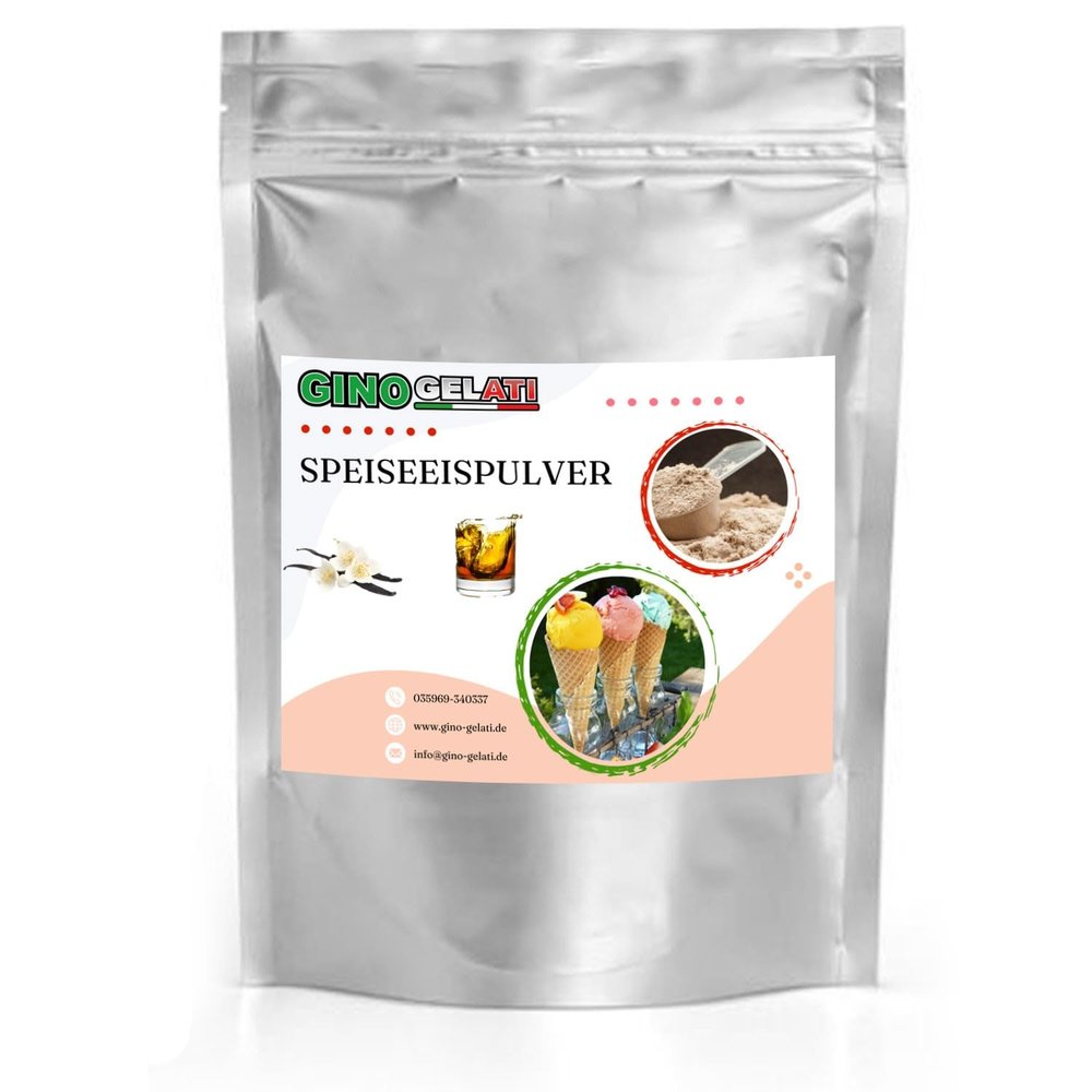 Gino Gelati Vanilla Whiskey Ice Cream Powder 10 kg, Make Your Own Vanilla Ice Cream, Various Flavors, Quick and Easy Preparation, for Household Ice Cream Makers