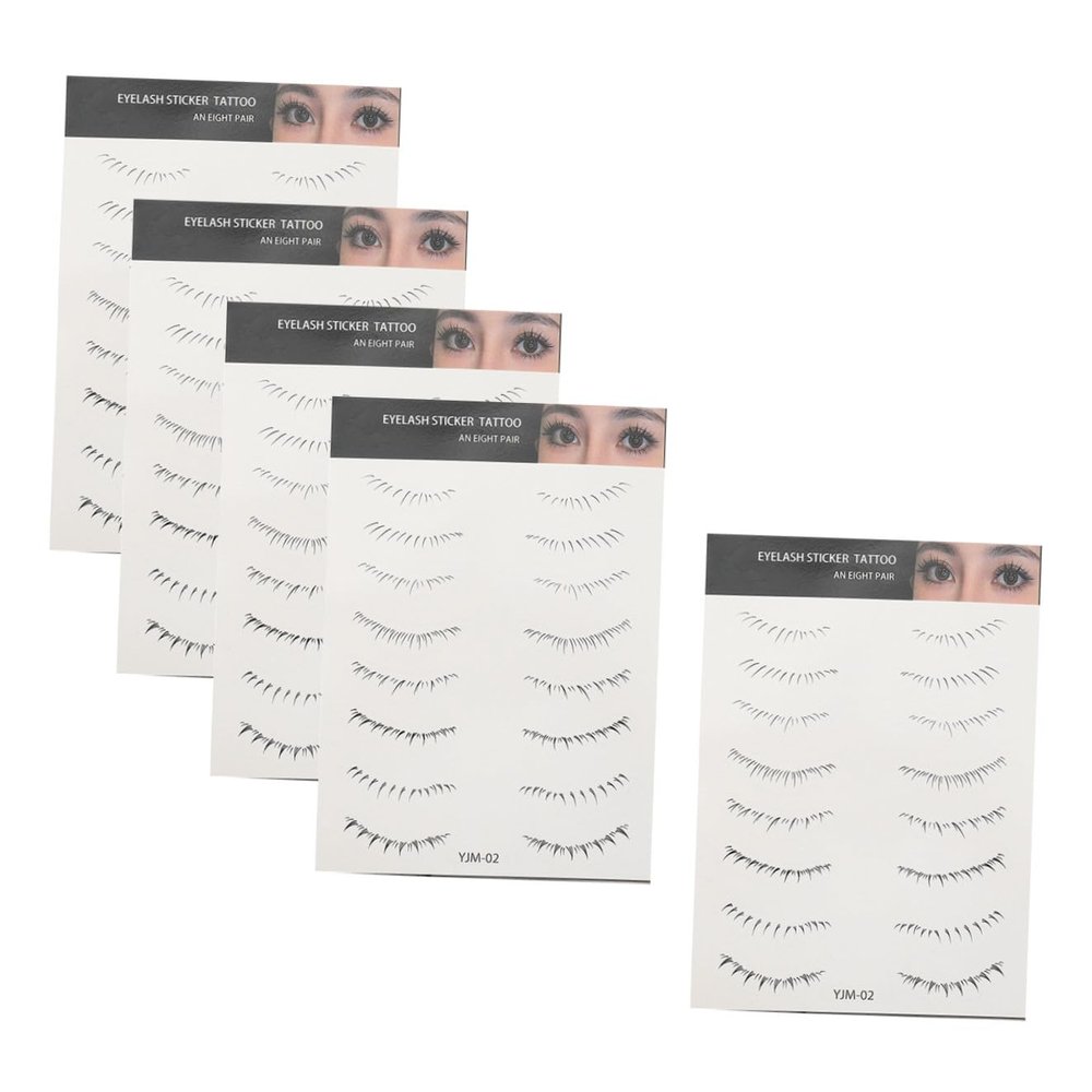 HONMEET Natural Lower Eyelash Stickers, 5-Pack, Waterproof Look, for Women