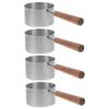 Sosoport 4-Piece Stainless Steel Pet Food Measuring Spoons with Wooden Handles view 1