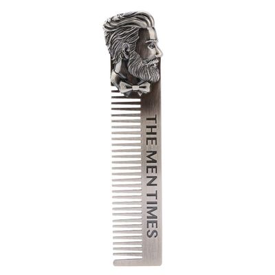 Portable Stainless Steel Beard and Mustache Comb with Pouch