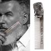 Portable Stainless Steel Beard and Mustache Comb with Pouch view 3