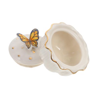 White Ceramic Acrylic Nail Dappen Dish with Lid