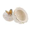 White Ceramic Acrylic Nail Dappen Dish with Lid view 1