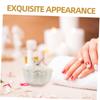 White Ceramic Acrylic Nail Dappen Dish with Lid view 2