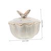White Ceramic Acrylic Nail Dappen Dish with Lid view 3