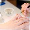 White Ceramic Acrylic Nail Dappen Dish with Lid view 4