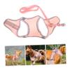 Adjustable Puppy Harness Set, 1 Set, Polyester, Pink, for Outdoor Use view 3