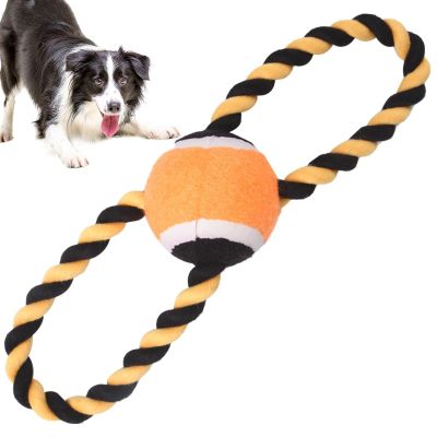 Eastuy Figure-8 Rope Dog Toy with Tennis Ball