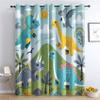 Kids' Dinosaur Blackout Curtains, Blue Dino, 2-Piece Set, 150 x 166 cm view 1