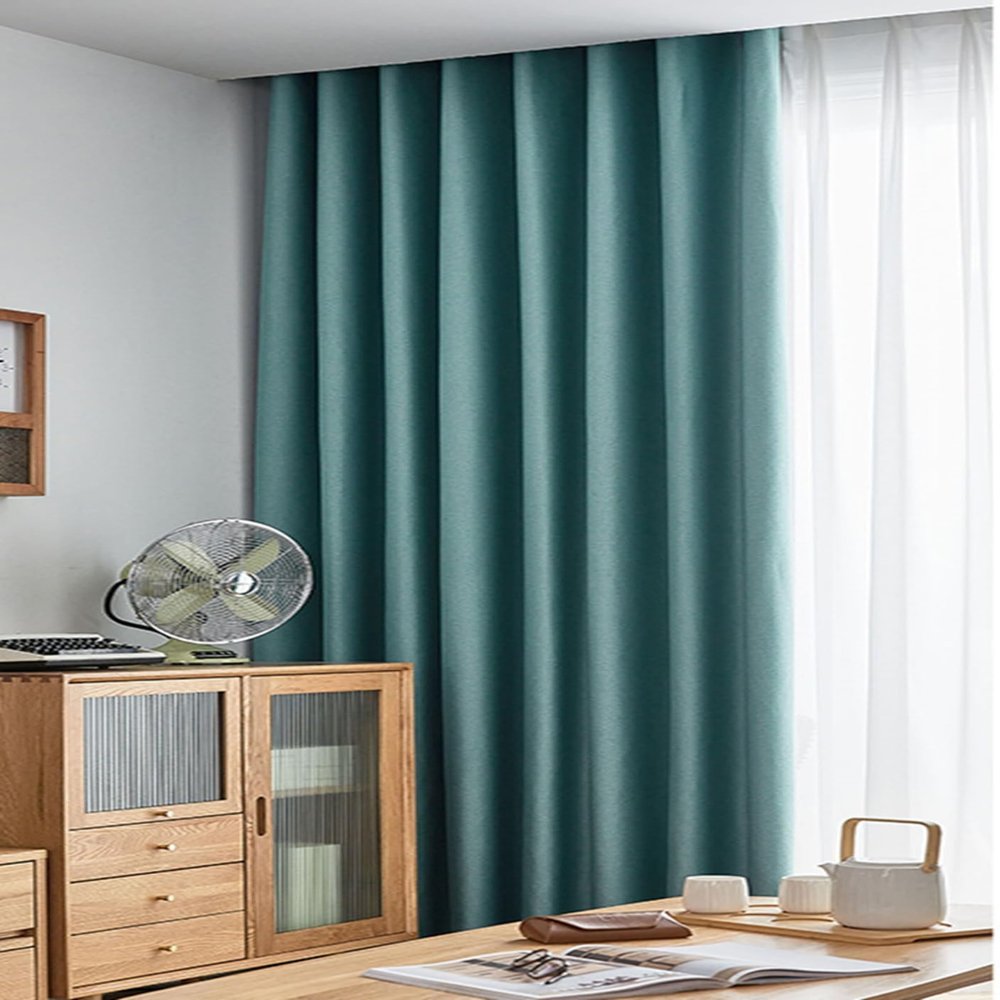 Daesar Blackout Curtains for Kids' Room, 2-Piece Set, Blue-Green, 107 x 147 cm
