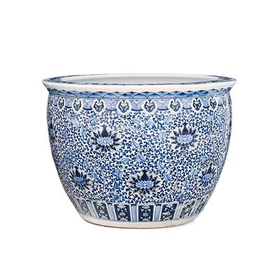 Blue and White Porcelain Goldfish Bowl