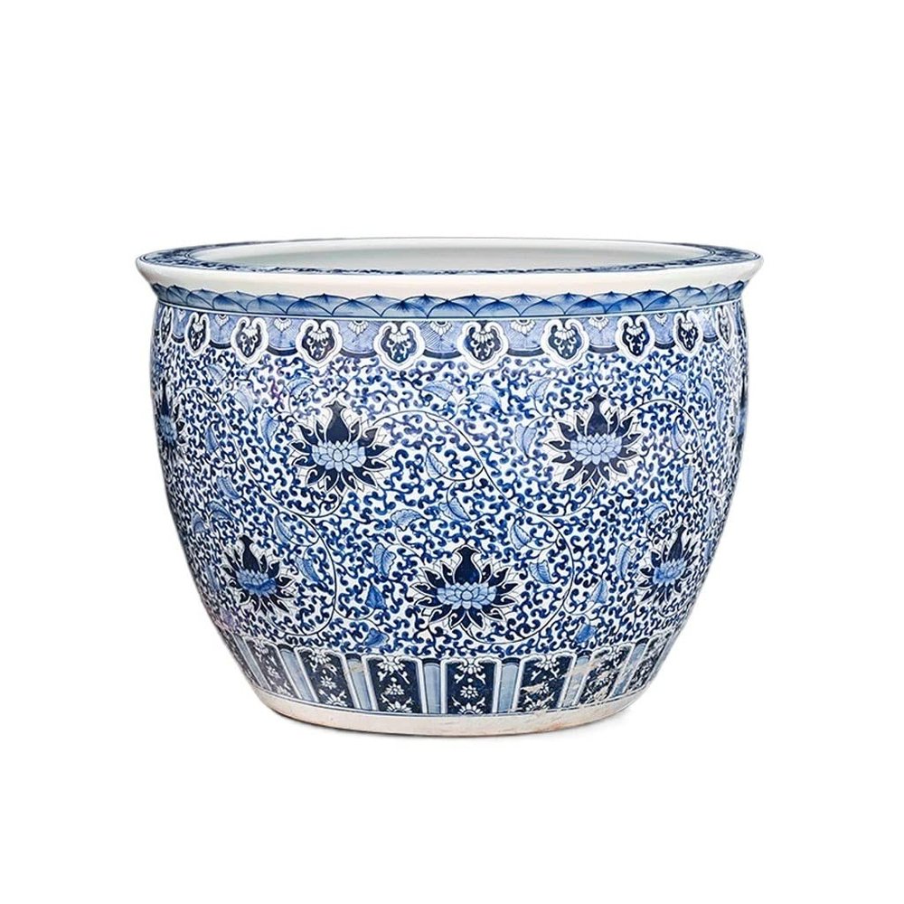 Blue and White Porcelain Goldfish Bowl