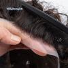 XXAD553TY 25 mm Australian Curly Men's Hairpiece, Natural Human Hair Toupee, Black, 8 × 10 view 2