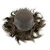 New Swiss Lace Human Hair Wig with PU for Men, Invisible Hairline Toupee, 130% (4#) view 2