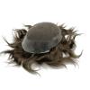 New Swiss Lace Human Hair Wig with PU for Men, Invisible Hairline Toupee, 130% (4#) view 3
