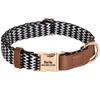 Personalized Nylon Dog Collar, Brown, L view 1