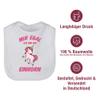 Shirtracer Baby Bib – Unicorn – “I Don’t Care, I’m a Unicorn” – One Size – White view 4