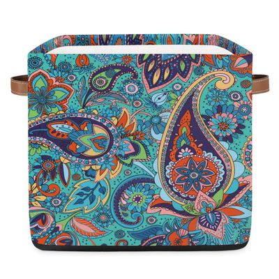 TropicalLife 36 L Collapsible Paisley Storage Basket