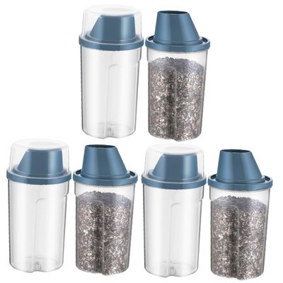Sosoport 6-Piece Clear Airtight Pet Food Containers for Cats, Dogs, and Birds with Spout and Viewing Window