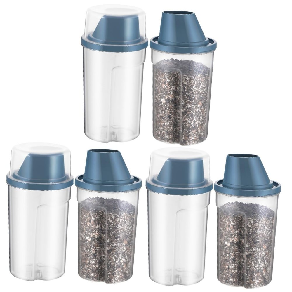 Sosoport 6-Piece Clear Airtight Pet Food Containers for Cats, Dogs, and Birds with Spout and Viewing Window