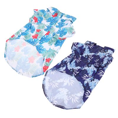 BCOATH 2-Pack Summer Hawaiian Pet Shirt for Small Dogs