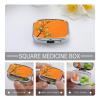 Portable Metal Pill Organizer with Ginkgo Design, 2 Compartments view 4
