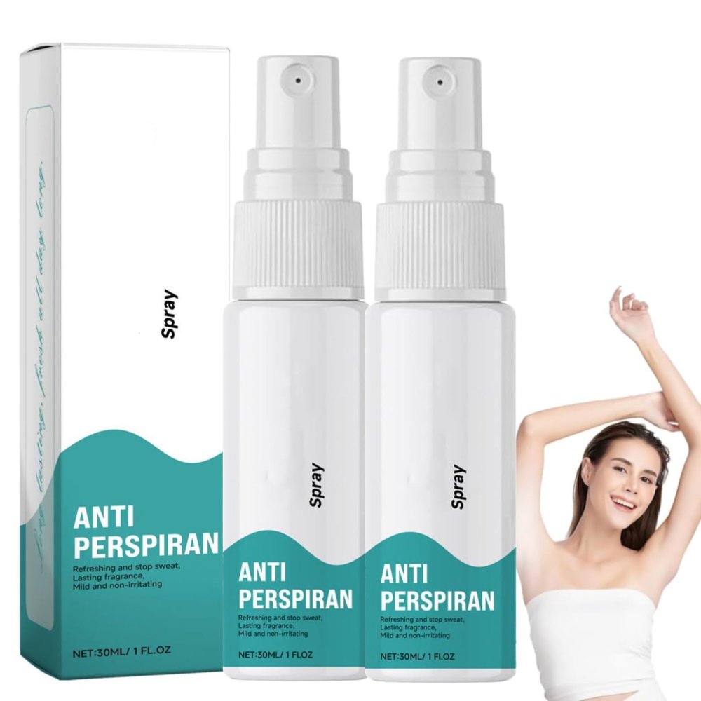 Antiperspirant Deodorant Spray for Heavy Sweating on the Face, Hands, Feet and Scalp, 2-Pack