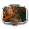 Pill Box for Women, Weekly Pill Organizer, Orange and Green, Small 3-Compartment Travel Vitamin Holder view 1