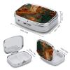 Pill Box for Women, Weekly Pill Organizer, Orange and Green, Small 3-Compartment Travel Vitamin Holder view 2