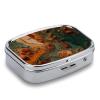 Pill Box for Women, Weekly Pill Organizer, Orange and Green, Small 3-Compartment Travel Vitamin Holder view 3
