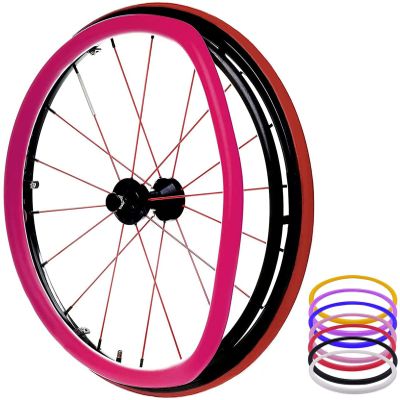 Wheelchair Push Rim Covers, Non-Slip Silicone Handrim Covers for 24-Inch Rear Wheels