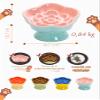 Aquainno Pet Slow Feeder Bowl, Elevated Angled Ceramic Bowl for Cats and Small Dogs, Pink view 2