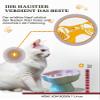 Aquainno Pet Slow Feeder Bowl, Elevated Angled Ceramic Bowl for Cats and Small Dogs, Pink view 3