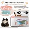 Aquainno Pet Slow Feeder Bowl, Elevated Angled Ceramic Bowl for Cats and Small Dogs, Pink view 4
