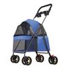 4-Wheel Foldable Pet Stroller with Removable Carrier view 1