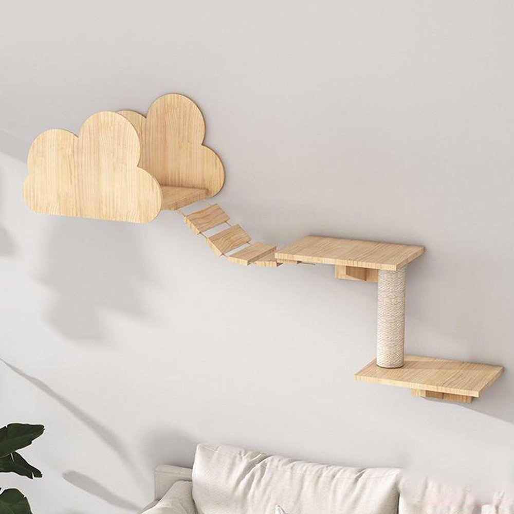 RTTZBOZ Cat Wall Climbing Set with Scratching Post